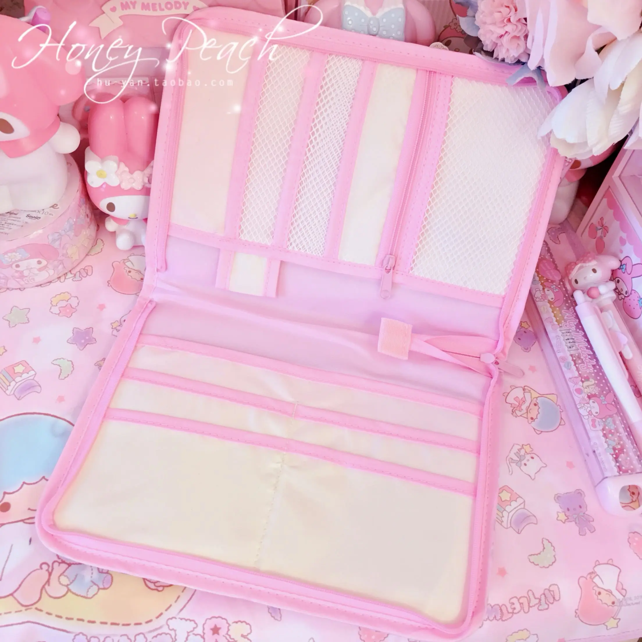 Милые сумки My Melody, многофункциональная папка для документов, Сумка с рисунком, кредитный держатель для карт, посылка для хранения, подарки для девочек
