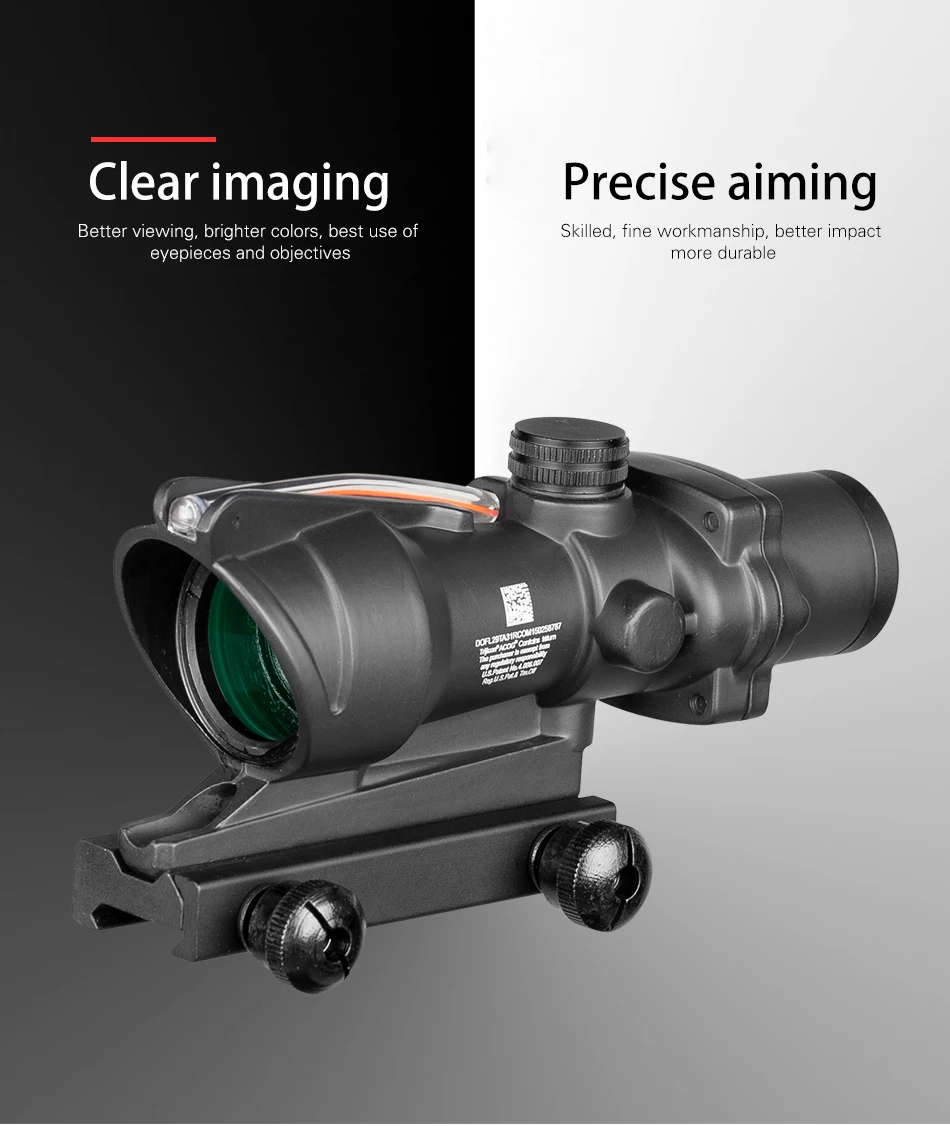 ACOG 4X32 охотничий прицел оптика из настоящего волокна красный зеленый с подсветкой шеврон стекло гравированное сетка тактический оптический прицел