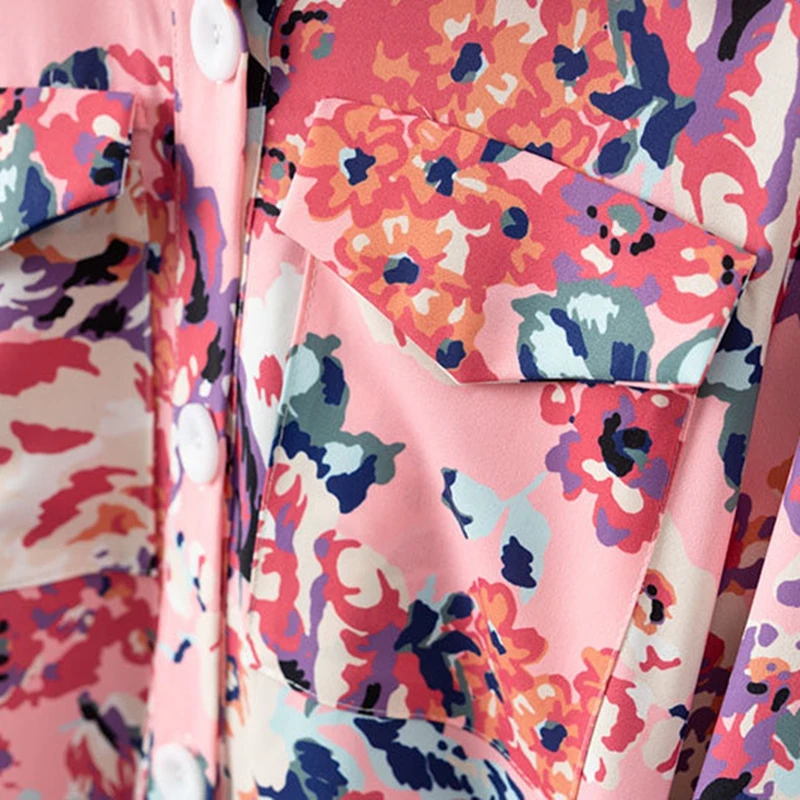 Boho винтажное цветочное розовое осеннее платье с длинным рукавом Повседневное