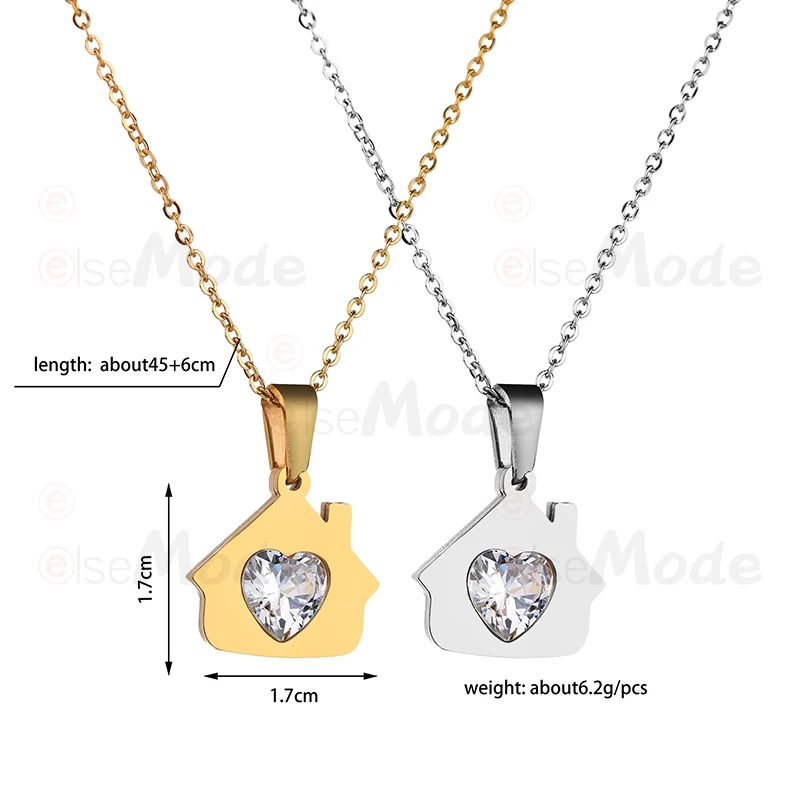 Ожерелье ELSEMODE с подвеской в виде сердца из кубического циркония ожерелье дома