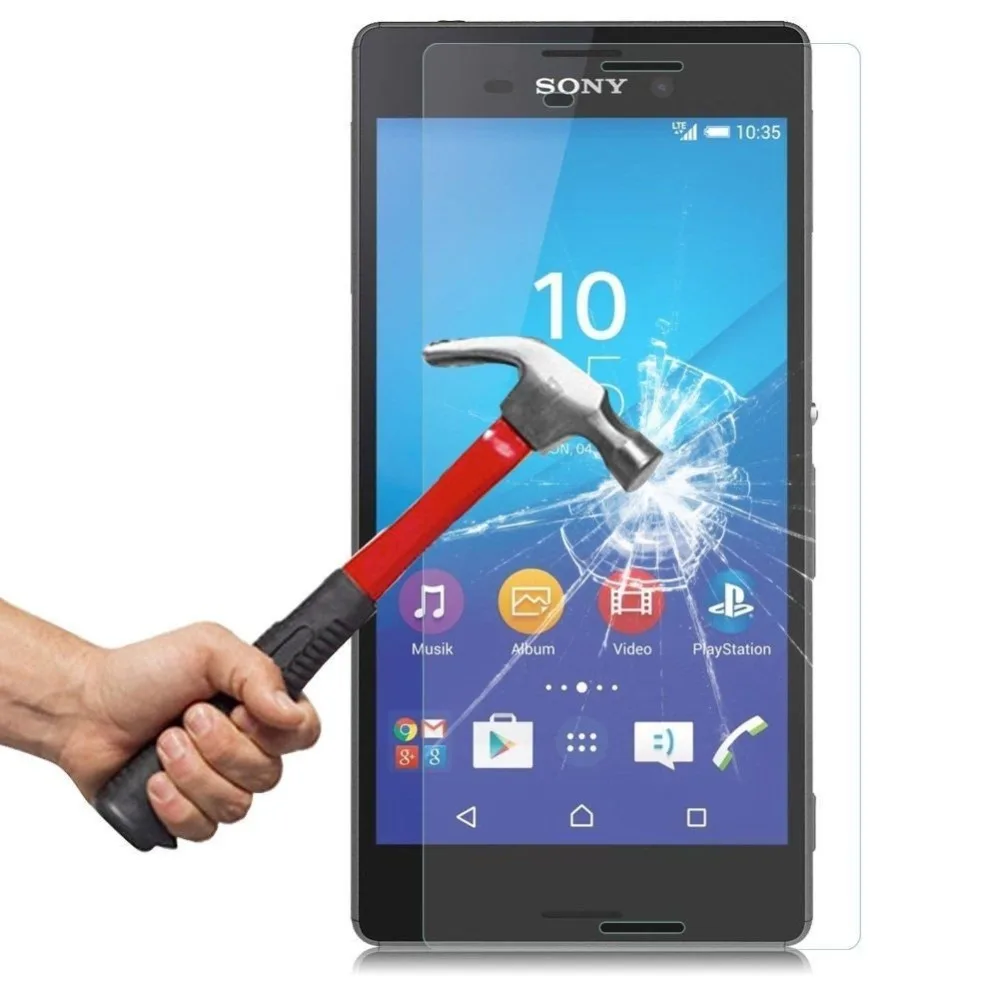 Toughed Protective Glass For Sony Xperia M2 Tempered Aqua Screen Protector dual D2302 Film | Мобильные телефоны и