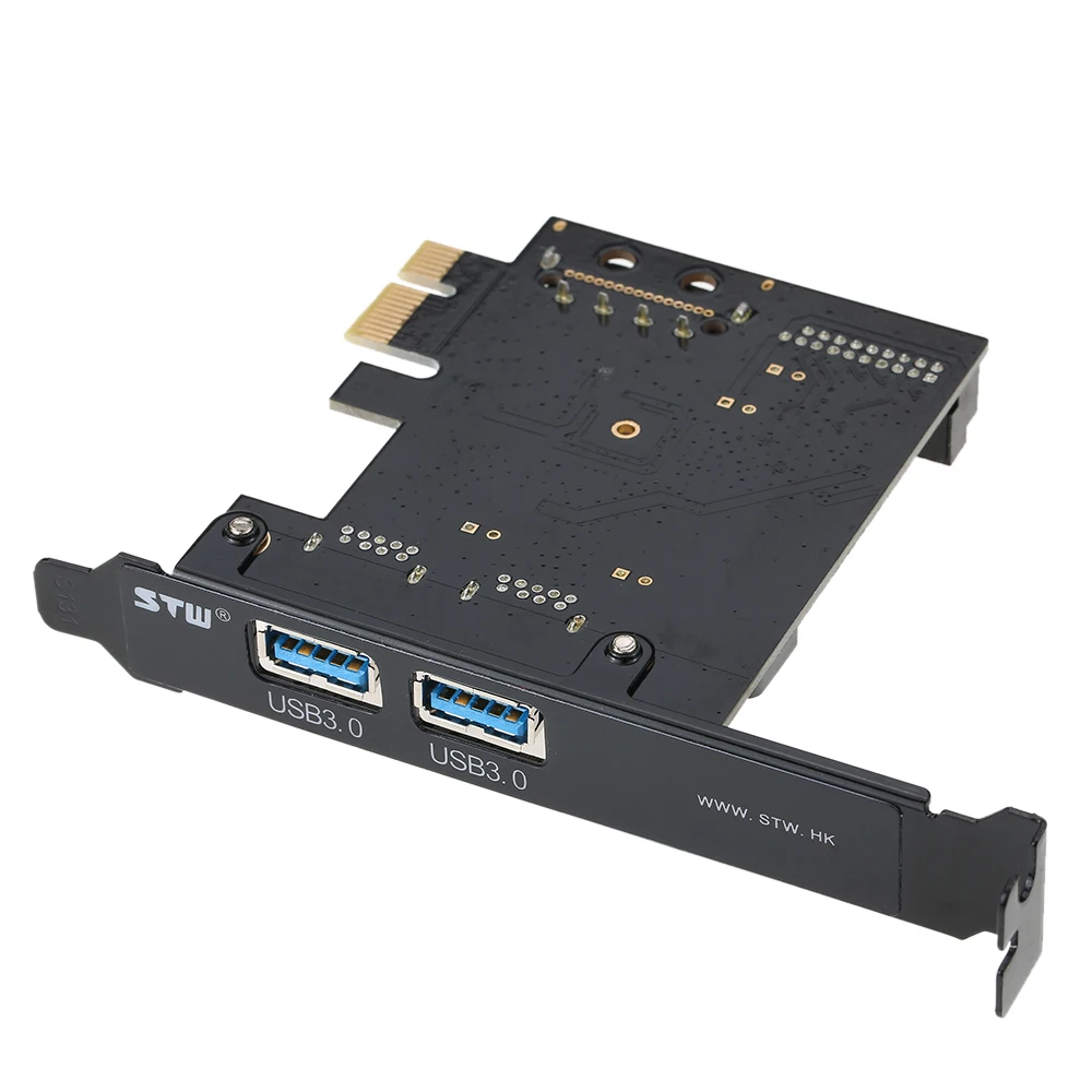 STW PCI E к USB 3 0 2 портовая экспресс карта Mini концентратор контроллер адаптер с