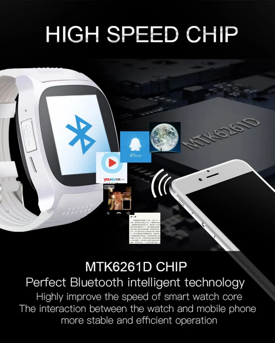 T8 Bluetooth Смарт-часы с сенсорным экраном спортивные часы для звонков мужские шагомер информация Push поддержка SIM TF карта камера для Android