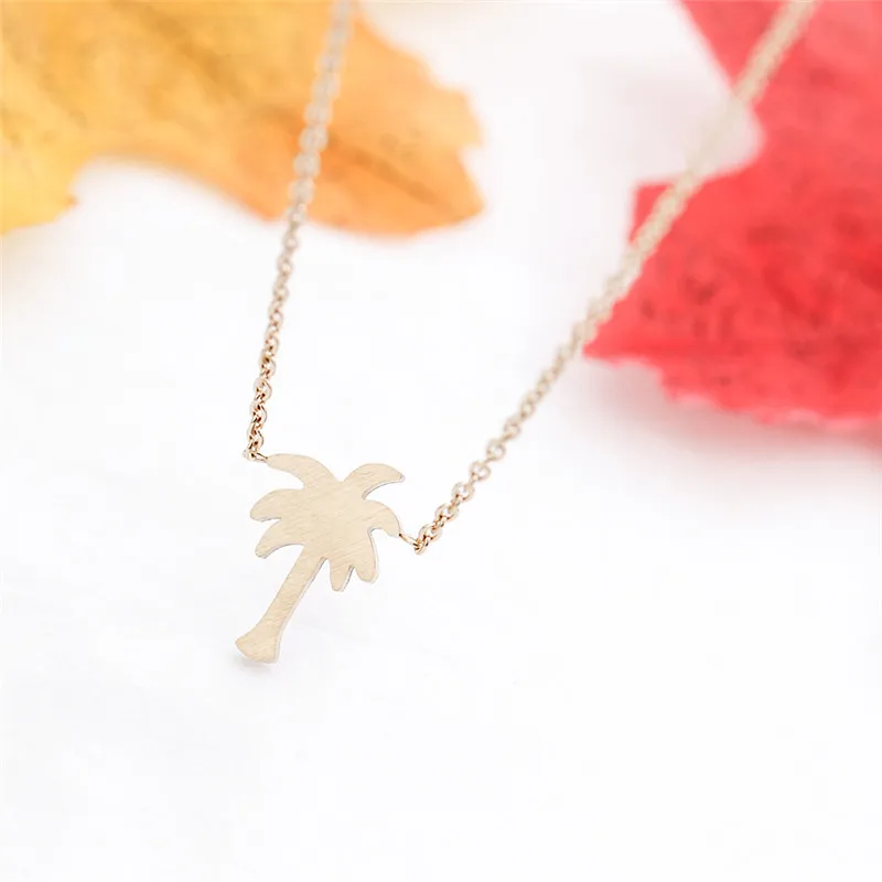 Ожерелье в стиле бохо с тропическими растениями серебряное ожерелье пальмой