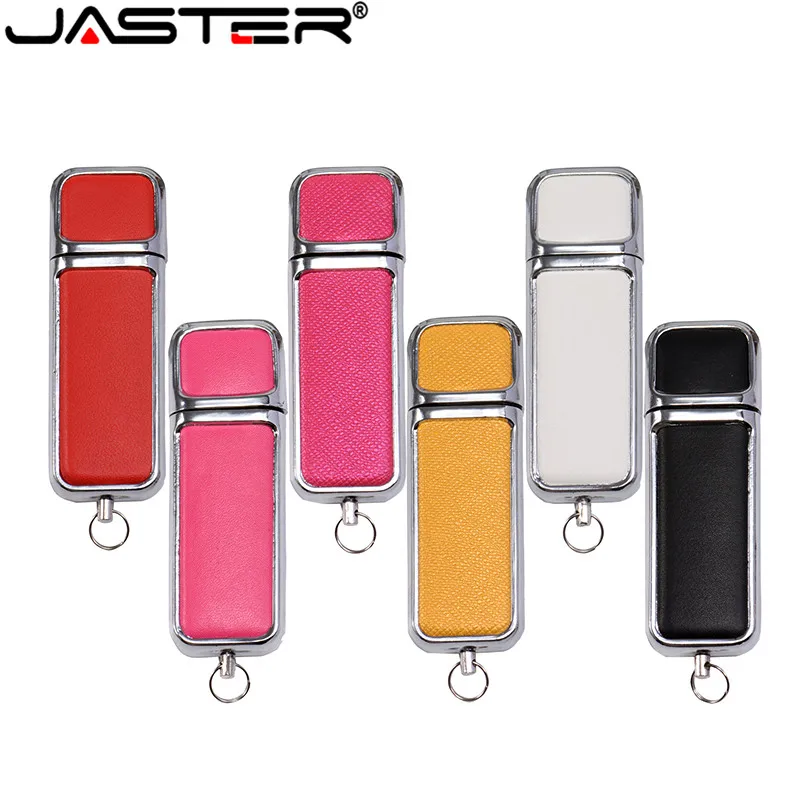 JASTER реальная емкость 3 цвета кожа USB флэш-накопитель 4 ГБ 8 ГБ 16 ГБ 32 ГБ брелок Флешка 64 Гб флэш-карта памяти, Флеш накопитель