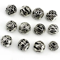 10pcs hole 2mm tibetan silver round wheel metal spacer beads diy for jewelry making charm bracelet accessories z891