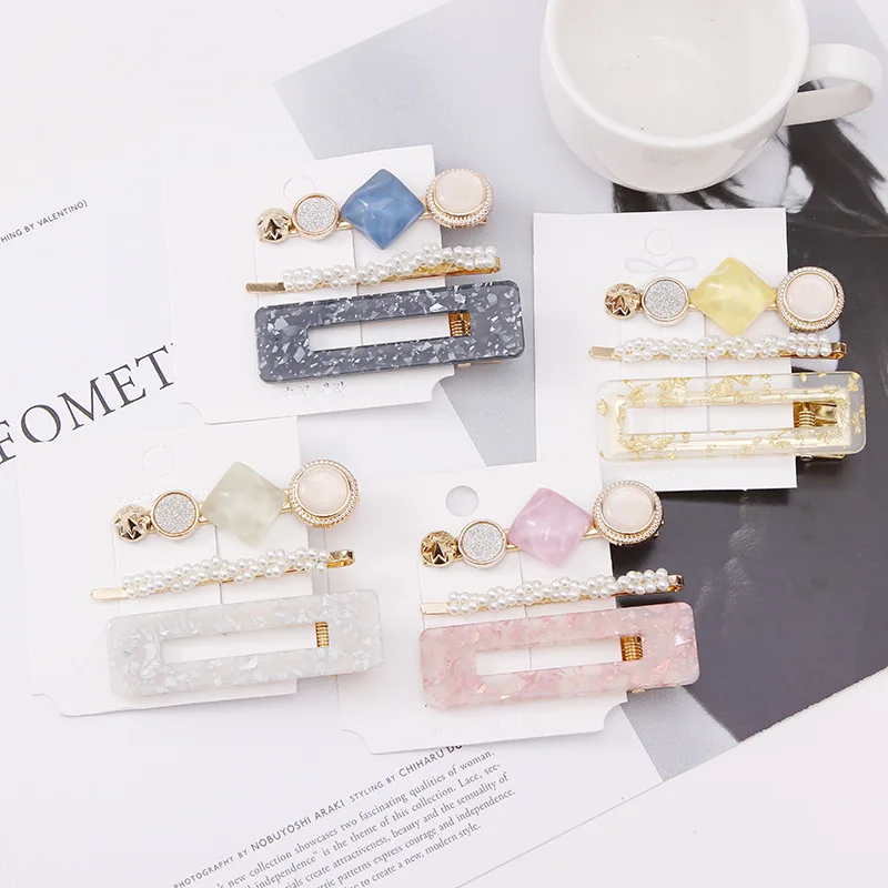 2-3 шт./компл. новые женские жемчужные Заколки набор головных уборов с кристаллами