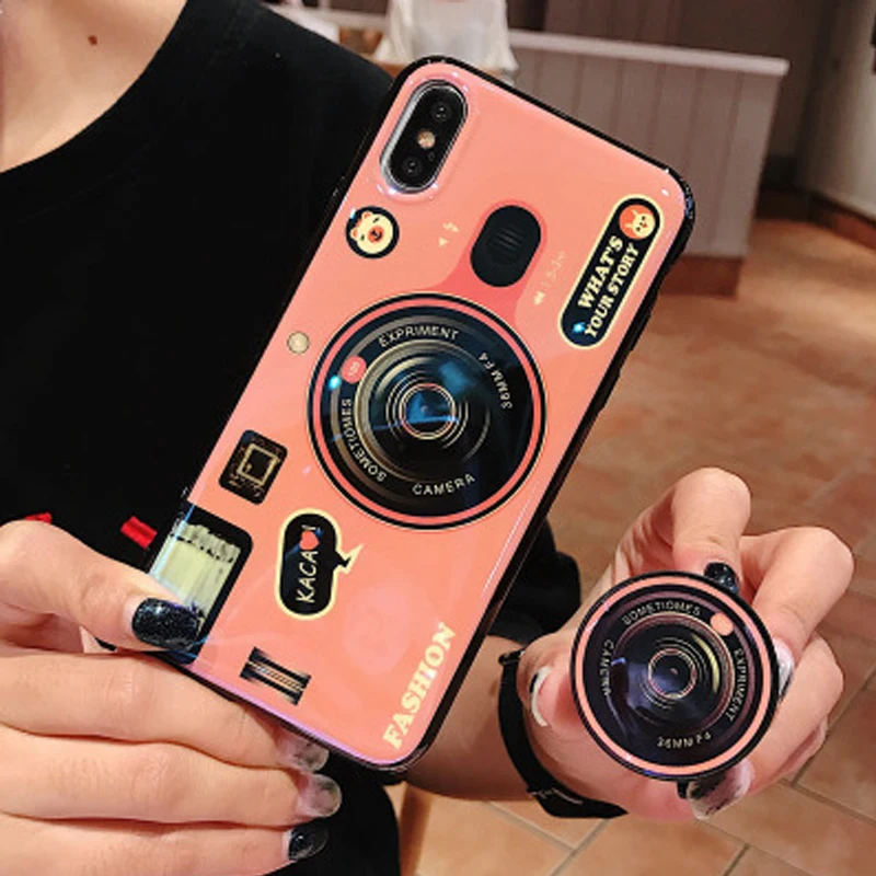 Простой ТПУ чехол для телефона Huawei P20/P30 Чехол мобильного с ретро рисунком камеры