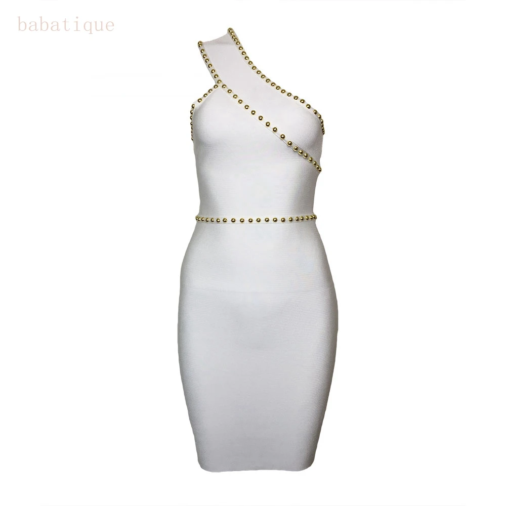 Женское облегающее вечернее платье без рукавов элегантное белое Бандажное на