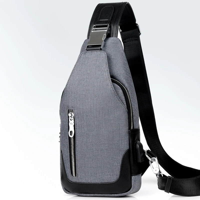 drawbench gray A Мужские сумки через плечо usb Модные сумки через плечо мужские противоугонные нагрудные сумки школьная Летняя короткая Курьерская сумка новое поступление - Цвет: drawbench gray A