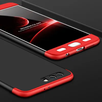 Red Black Red GKK Honor 9 чехол 360 полная защита двойная Броня чехол 3 в 1 для huawei Honor 9 Lite Honor9 чехол тонкий модный матовый чехол для телефона - Цвет: Red Black Red