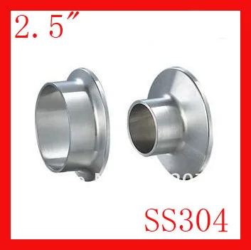 

New arrival 2.5" SS304 Tri-clover stainless steel fitting Butt weld clamp union Ferrule 10pcs/lot
