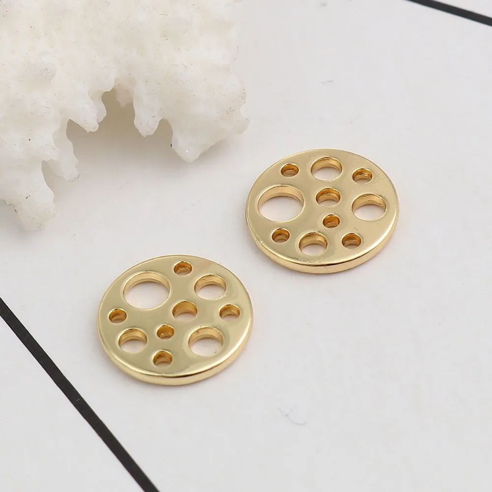 DoreenBeads цинковые соединители из сплава круглые золотые полые стильные ювелирные