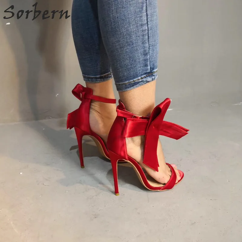 Босоножки женские атласные с ремешком на пятке шпильке | Обувь