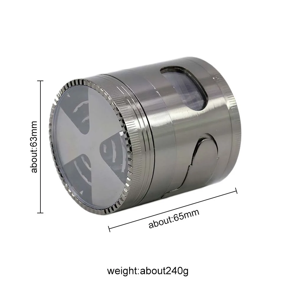 

SY 4 Parts 63mm Zinc Alloy Metal Grinder Smoke Herb Grinder Hand Muller Tobacco Crusher Chicha Smoking Accessories