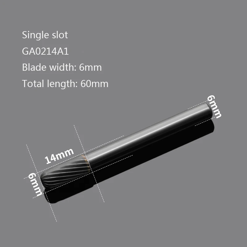 Single slot 6mm W Тип твердого сплава Вольфрамовая сталь роторная хонинговая головка фреза Набор металла Расточная головка шлифовальная стиральная машина цилиндрическая - Цвет: Single slot 6mm