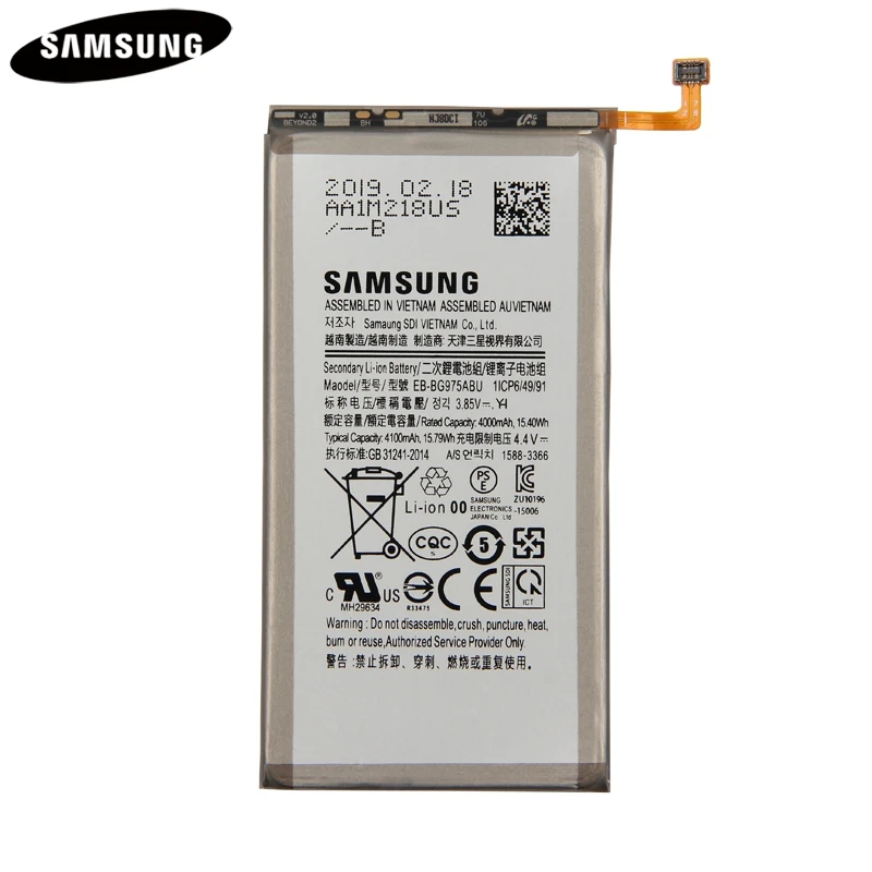 Оригинальный EB BG975ABU батареи для телефона Samsung GALAXY S10 + Plus SM G9750 4100mAh подлинный