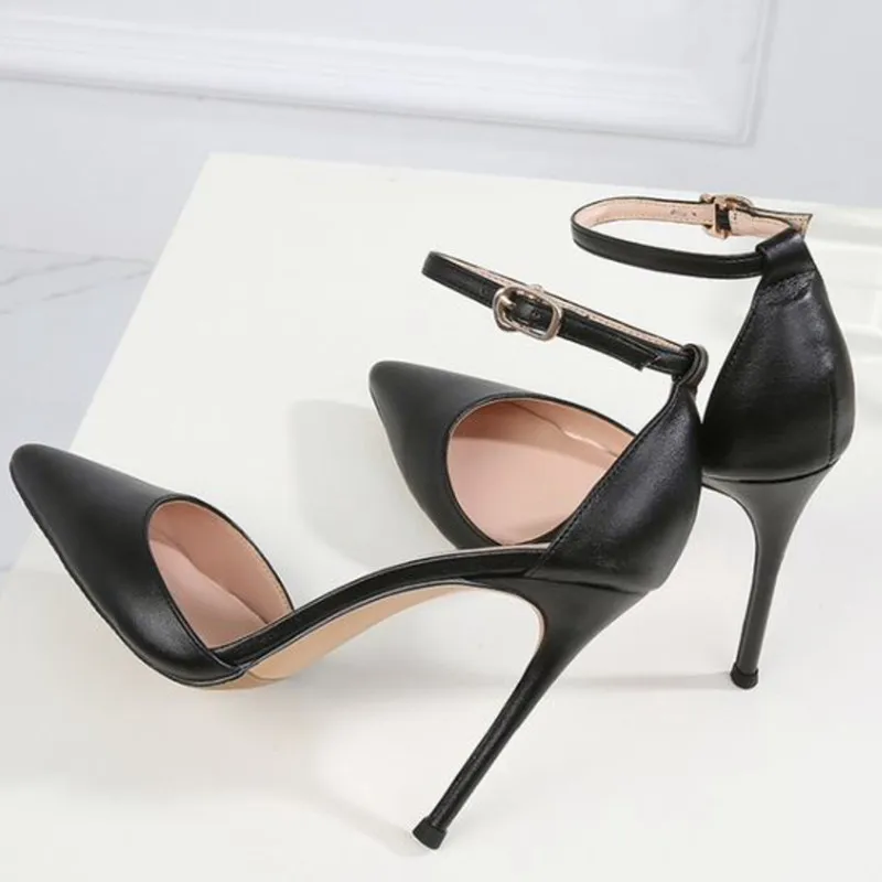 COCOAFOAL Summer Women's High Heels Sandals Plus Size 33 - 43 Woman Wedding Black Sexy Buckle Pumps | Обувь