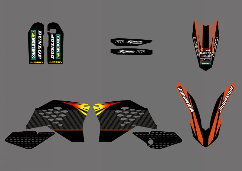 Мотоцикл графика фон наклейка комплект для KTM SX SXF 125 150 250 350 450 530 2007-2010 EXC XCF XC-F 2008-2011 |