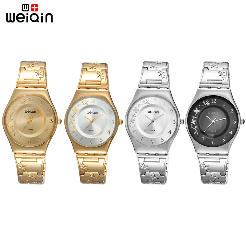 Weiqin модные серебряные женские часы 2017 Высокое качество ультра тонкий кварцевые