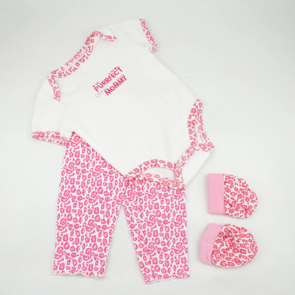 Одежда для кукол 22 дюйма Reborn Baby Doll белые розовые штаны с коротким рукавом милая