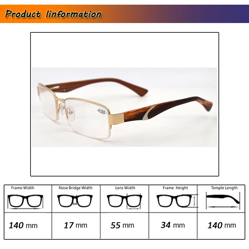 Women Men Reading Glasses Vintage Spectacles magnifier Presbyopic Eyewear Fashion Striped Semi Rim Frame Acetate Legs L2 | Аксессуары