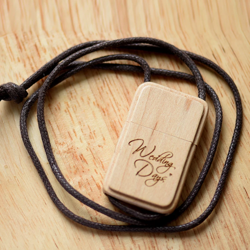 USB флеш накопитель POWERONE деревянный с веревкой 4 64 Гб|USB флэш-накопители| |