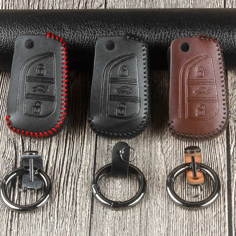 Чехол для автомобильных ключей чехол из натуральной кожи Toyota Camry Highlander Land Cruiser