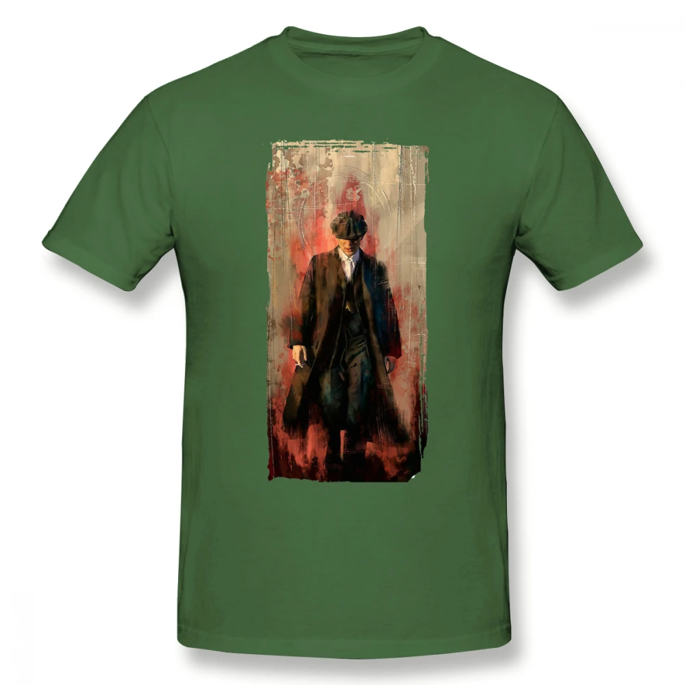 Футболка Peaky Blinders, футболка Peaky Blinders, 4xl, 100 хлопок, футболка с коротким рукавом, Классическая, мужская, графическая, Милая футболка - Цвет: Army Green