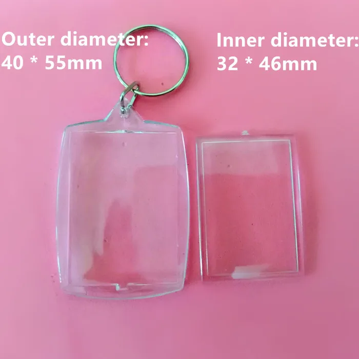 10 шт. прямоугольная дуга прозрачная пустая Вставка Фото рамка брелок раздельный -