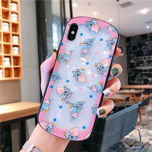 style 2 Мультяшный чехол из закаленного стекла для телефона для iPhone X, XR, XS, MAX, 8, 7, 6s plus, милый Дамбо, Алиса, Белоснежка, защитное стекло, чехол - Цвет: style 2