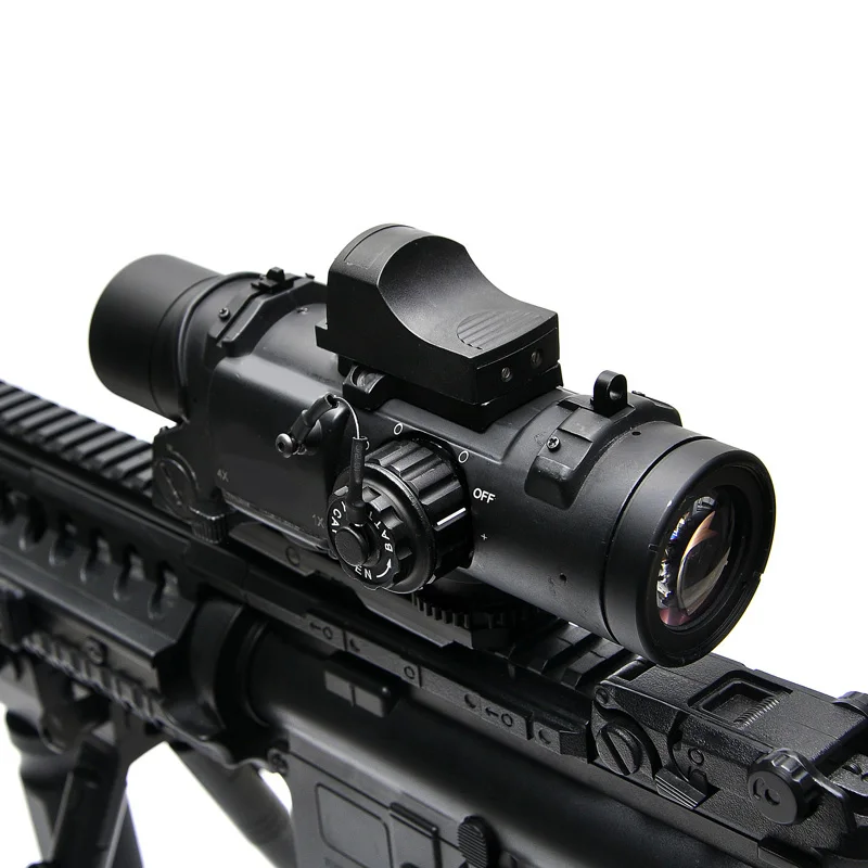 Тактический 1x-4x фиксированной двойного назначения Сфера с Мини Red Dot прибор с прицелом-красной точкой зрения для стрельба из винтовки