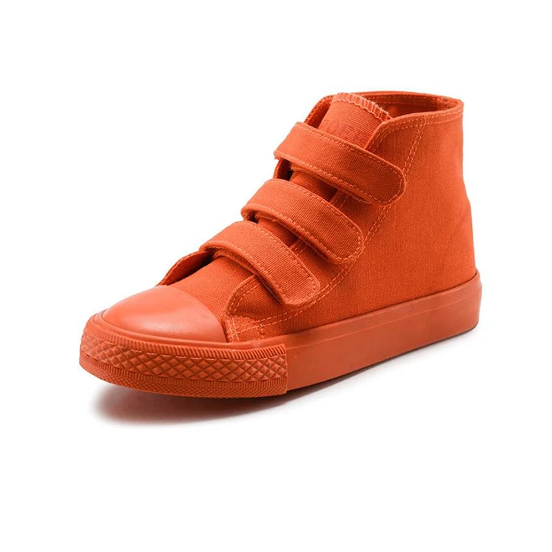 Туфли детские высокие повседневные парусиновая обувь карамельных цветов для