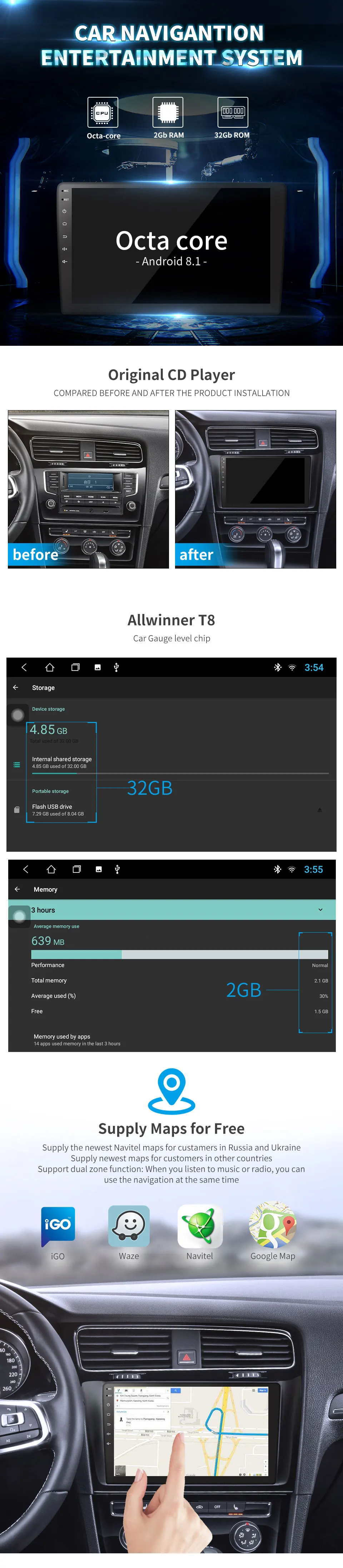IDOICT Android 8,1 ips 2G+ 32G 8 CORE автомобильный dvd-плеер gps навигация Мультимедиа для Chevrolet S10 TRAILBLAZER ISUZU D-MAX