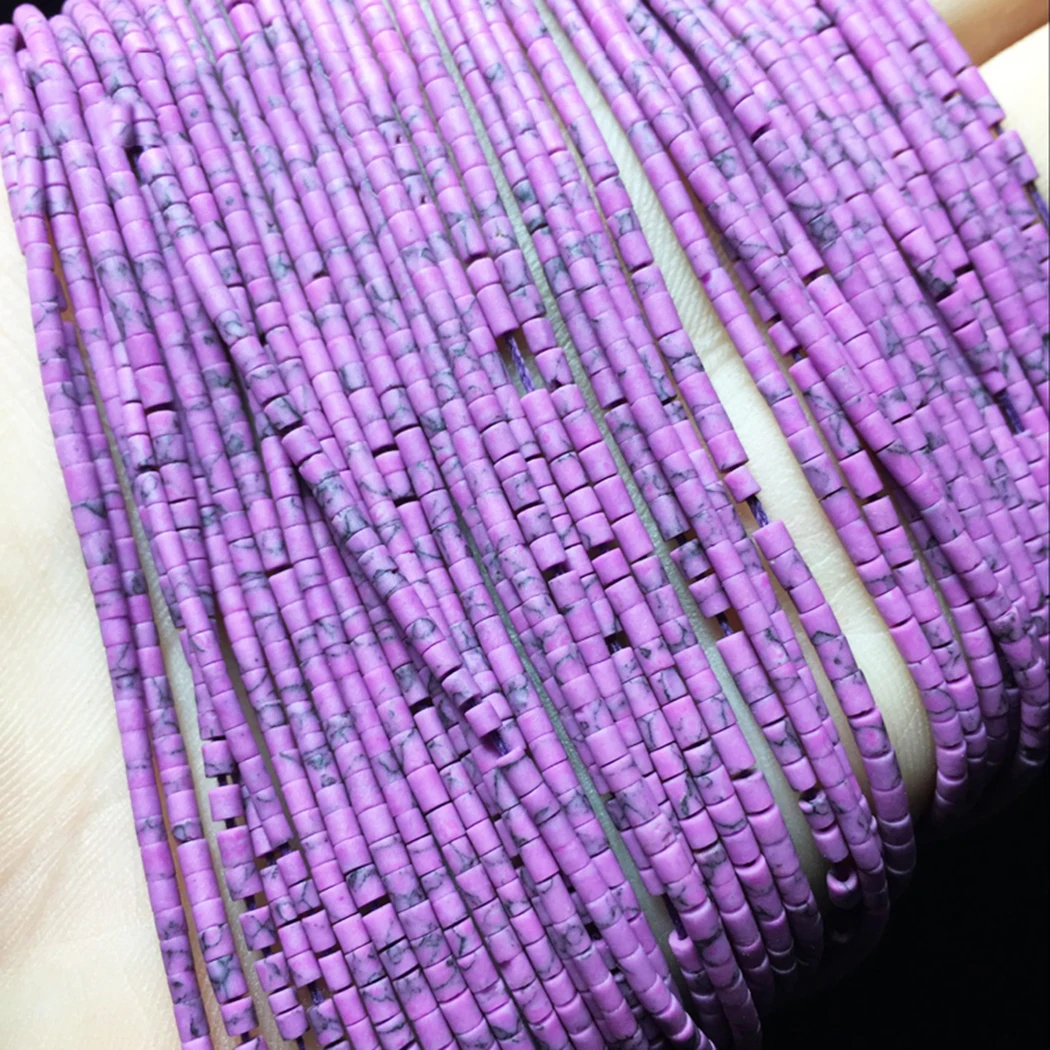 Purple mica ICNWAY драгоценный камень натуральный кварц Лабрадорит Аметист 2*4 мм прямая трубка бисер Изготовление ювелирных изделий DIY ожерелье браслет 15 дюймов - Цвет: Purple mica