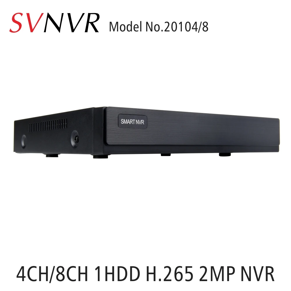Сетевой видеорегистратор SVNVR 4CH 8CH 2MP H.265 с поддержкой жесткого диска 1x10TB выходом