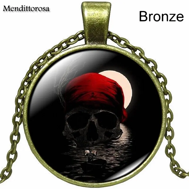 Ожерелье с посеребренным кулоном в виде пиратского черепа для ребенка |