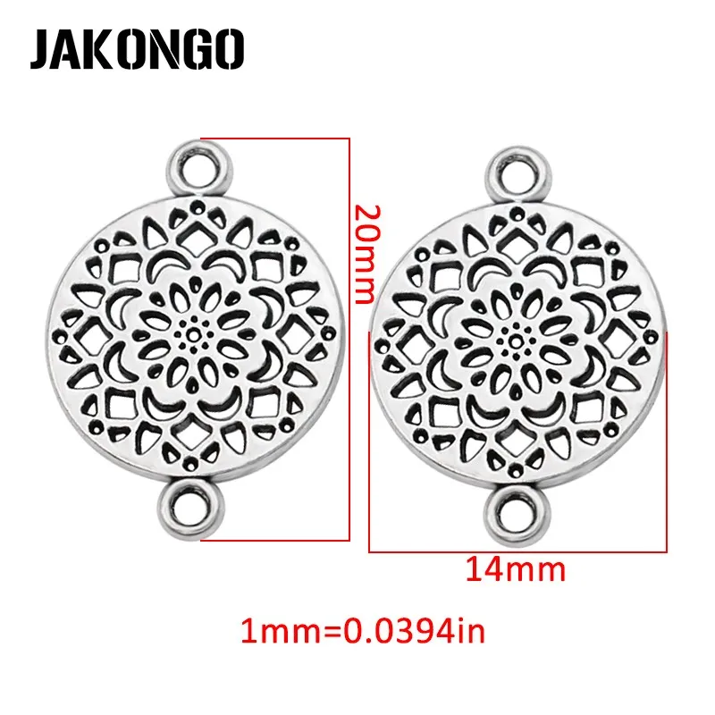 JAKONGO 20 шт. античный посеребренный цветок лотоса брелок разъем для изготовления ювелирных изделий браслет DIY Аксессуары 20x14 мм