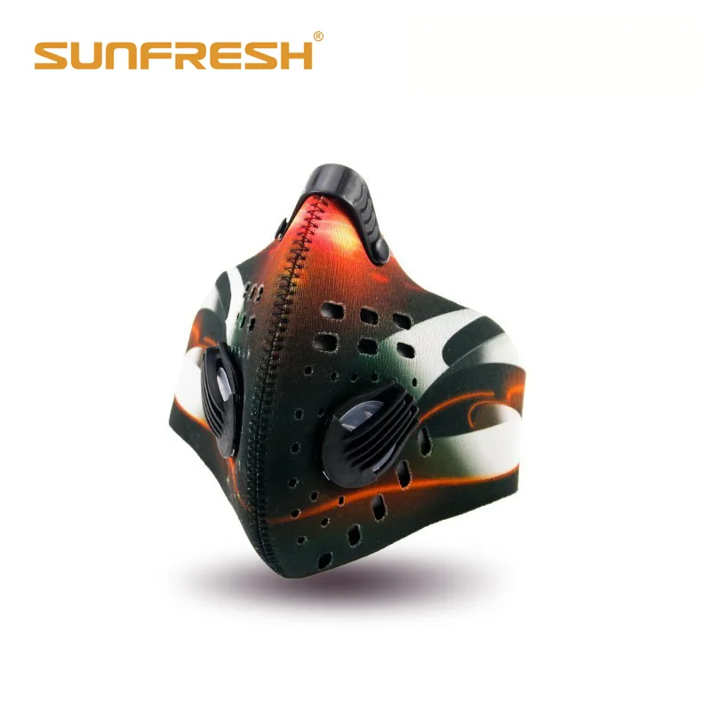 Orange mask Зимняя велосипедная тренировочная маска для лица, велосипедная Smog maske n99, воздушный фильтр, активированный уголь, дышащая маска для катания на лыжах, рыбалки, катания на коньках - Цвет: Orange mask