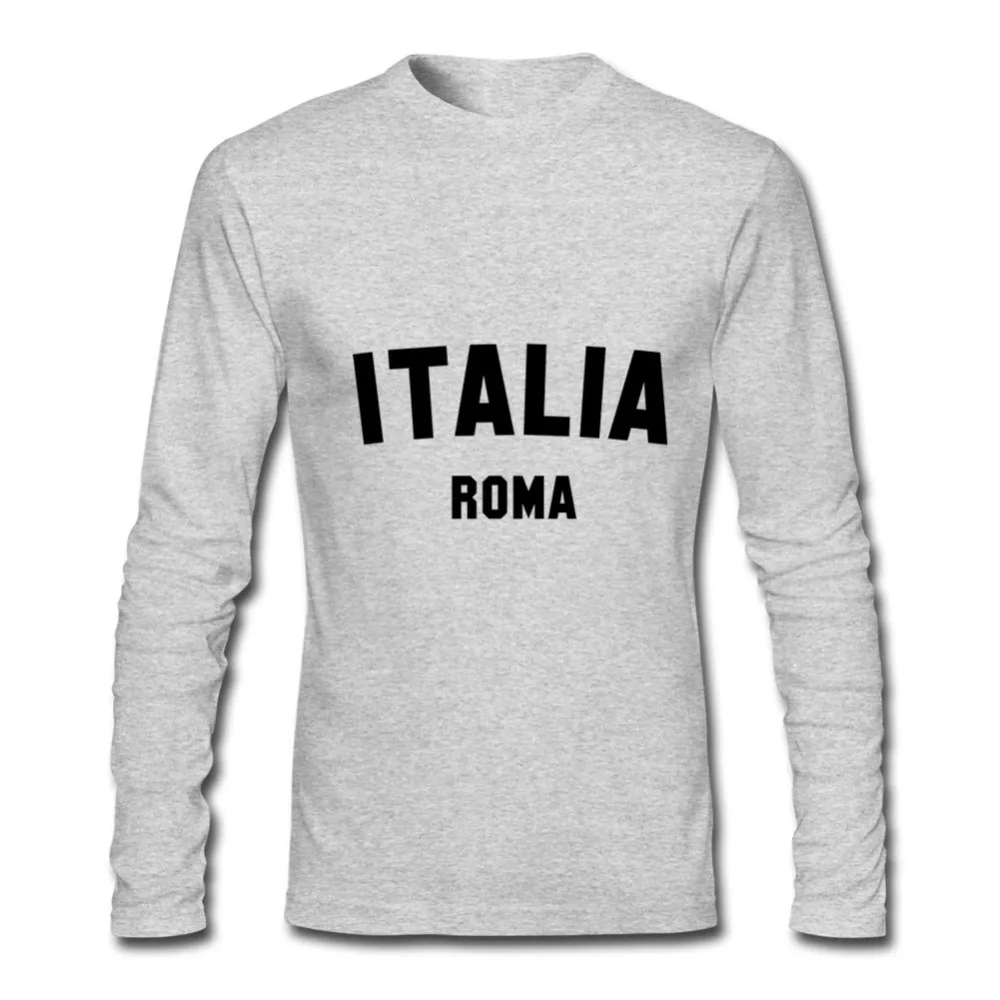Футболки мужские ITALIA ROMA Новое поступление осенне-зимняя одежда роскошное платье с длинным рукавом мужская футболка vespa Барселона футбольная Футболка