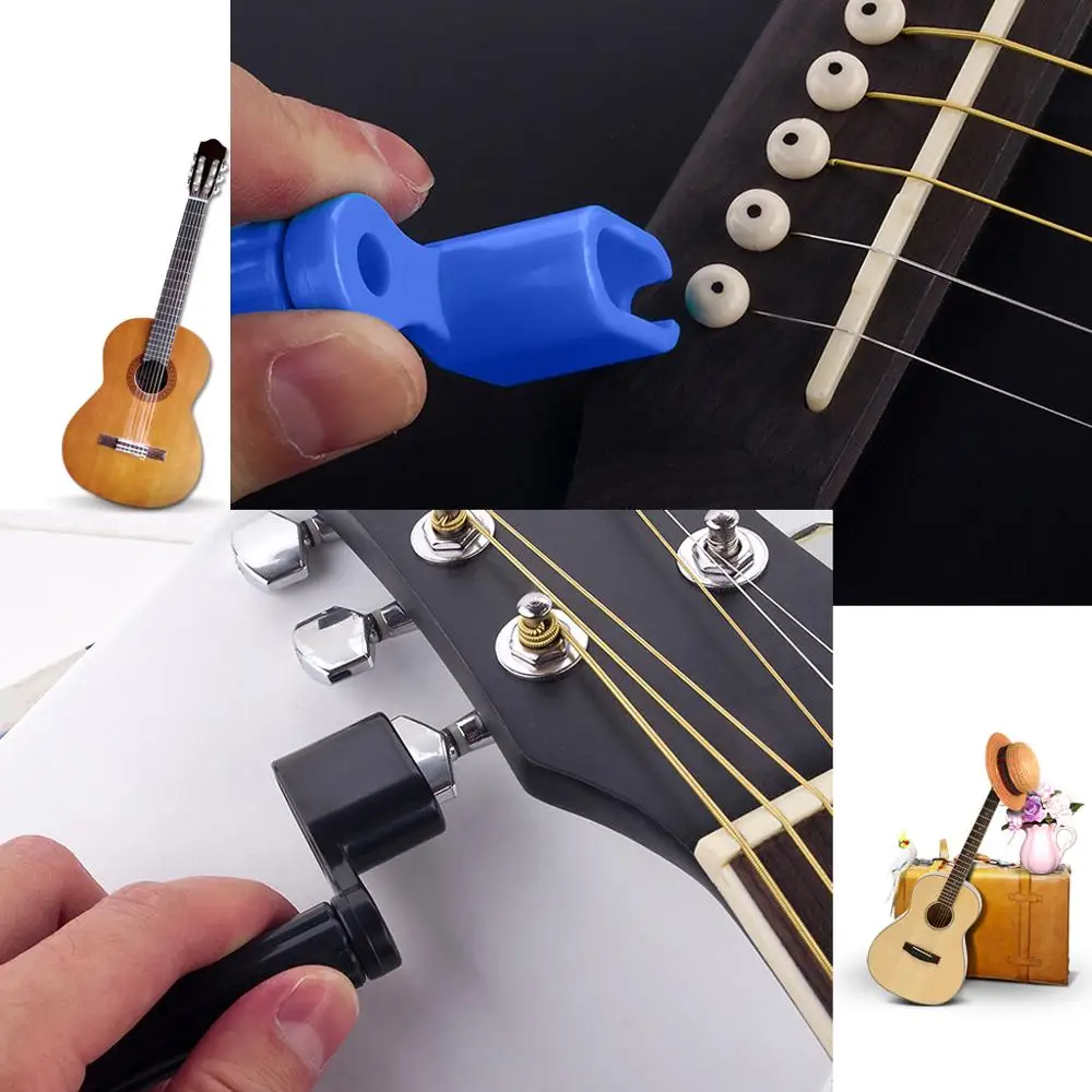 3 шт. Акустическая гитара струнная намотка Скорость Peg Съемник Мост штифт Remover