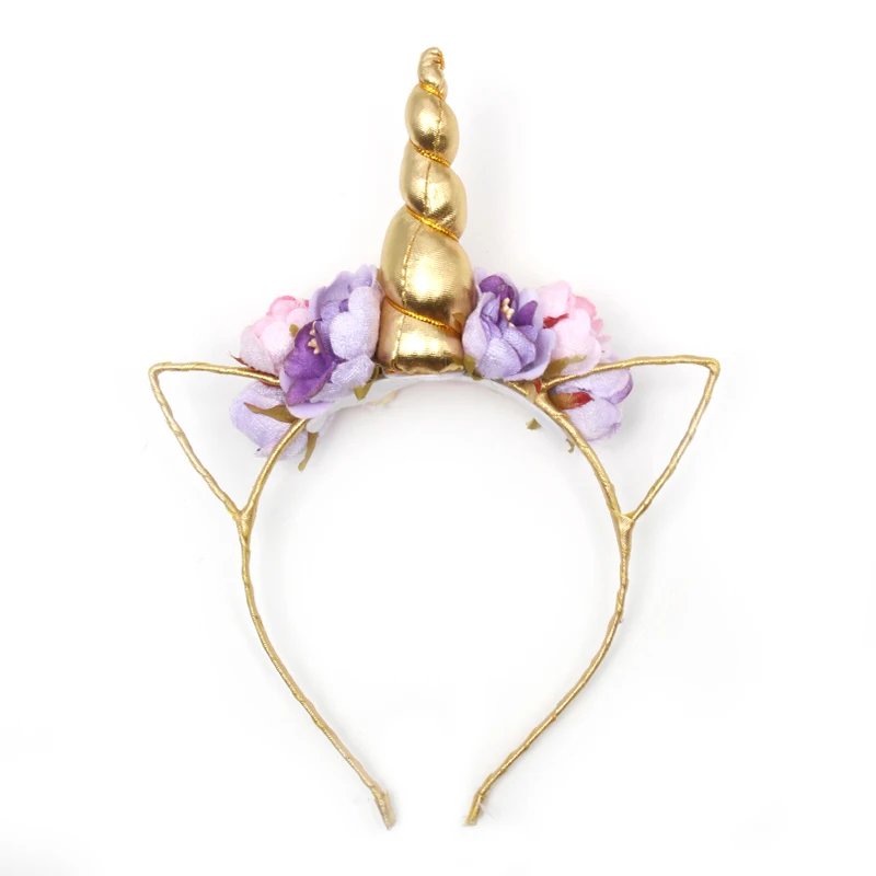 10PCS Kids Unicorn Party Baby Headband Rainbow Horn Hairband Easter Bonus Floral Cat Ear Hair Accessory | Детская одежда и обувь