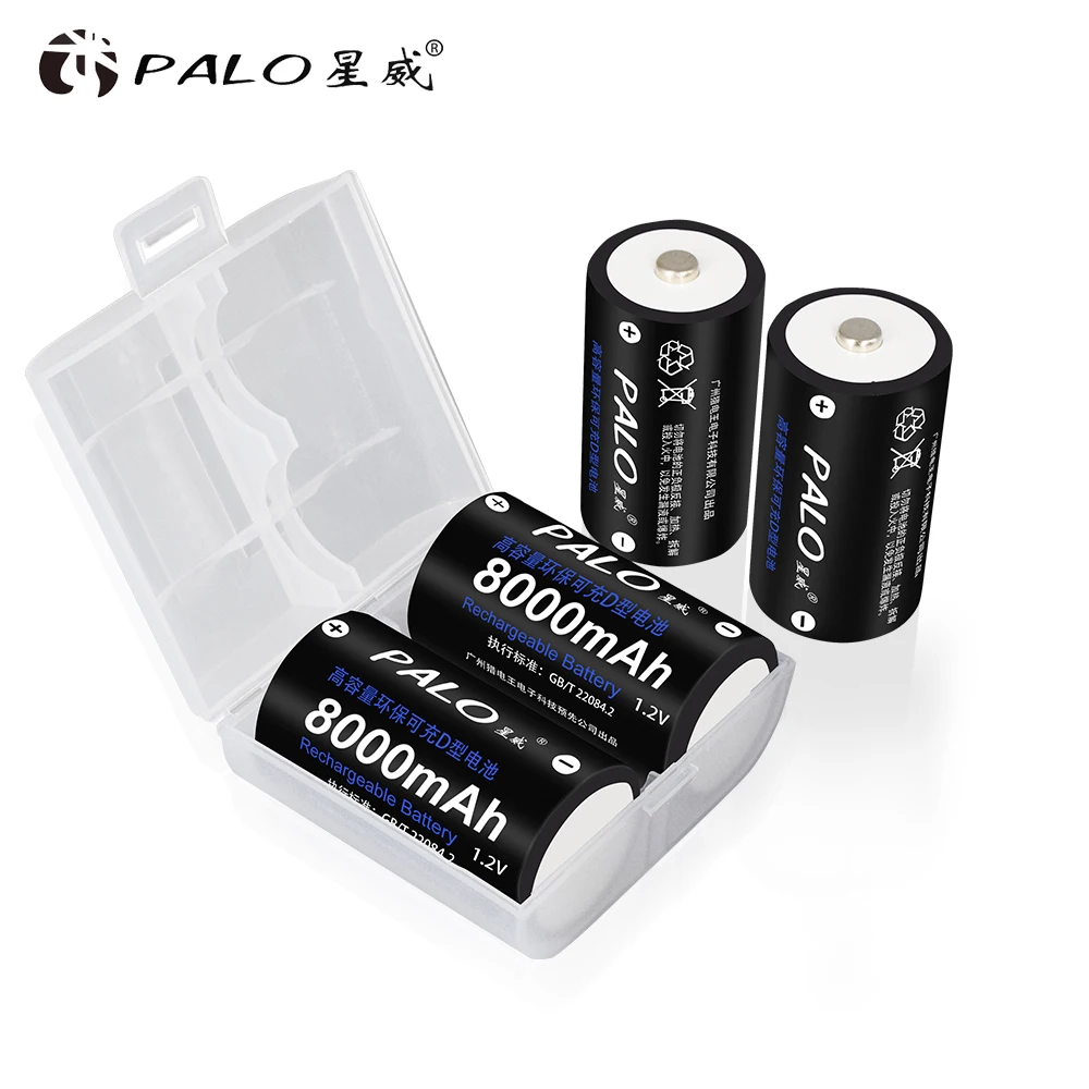Смарт-зарядное устройство для Ni-MH NI-CD AA/AAA/SC/C/D/9 V аккумуляторы + 4 шт. D размер 8000mah