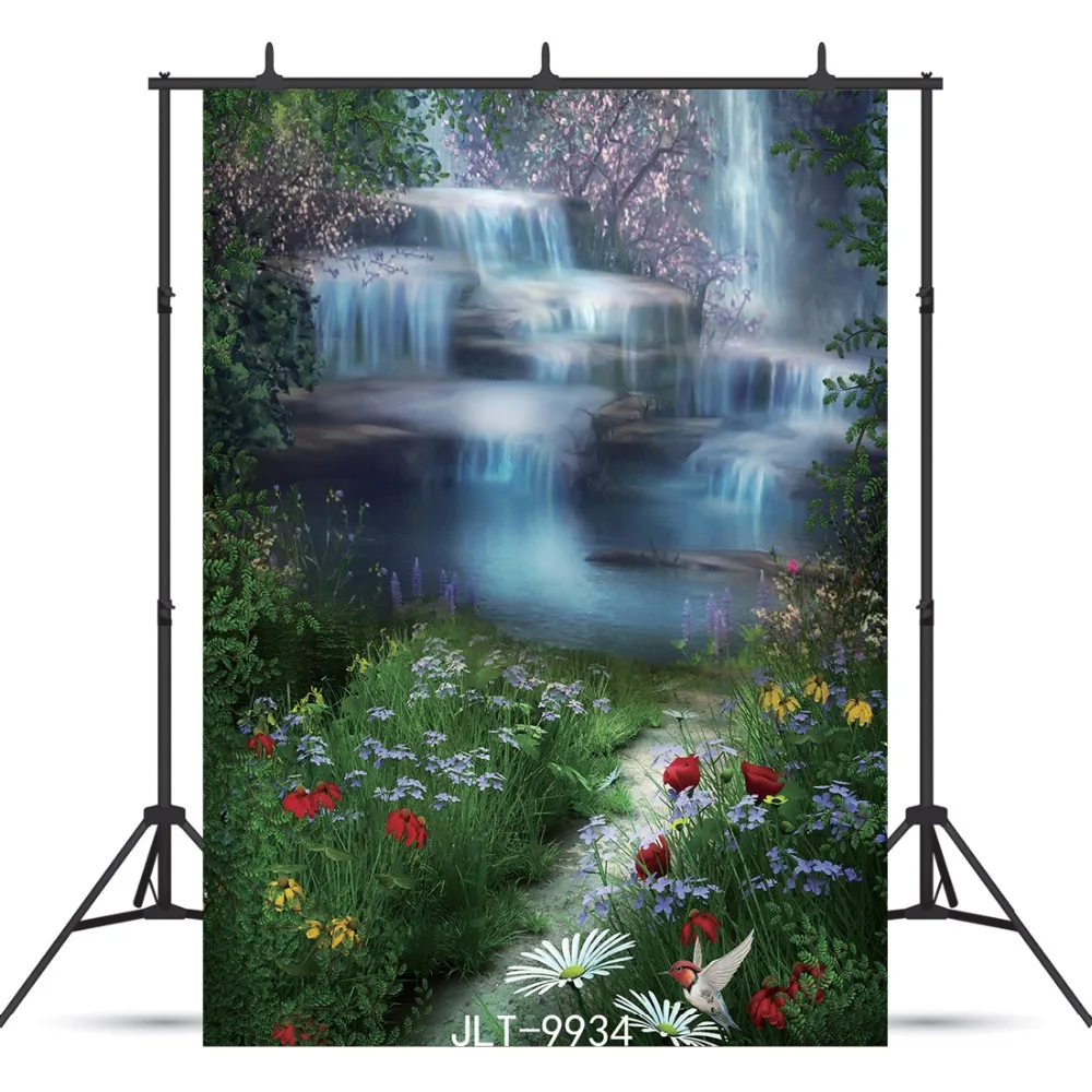 Осенние цветы трава живописный Виниловый фон для фотосъемки с изображением