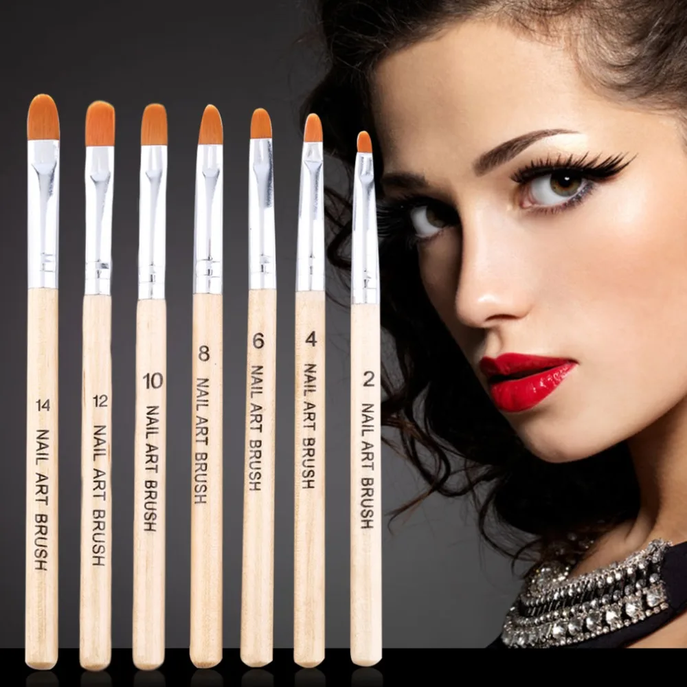 Новый 7 шт. ногтей Кисточки набор кристалл Лаки для Наборы Типсы Расчёски волос