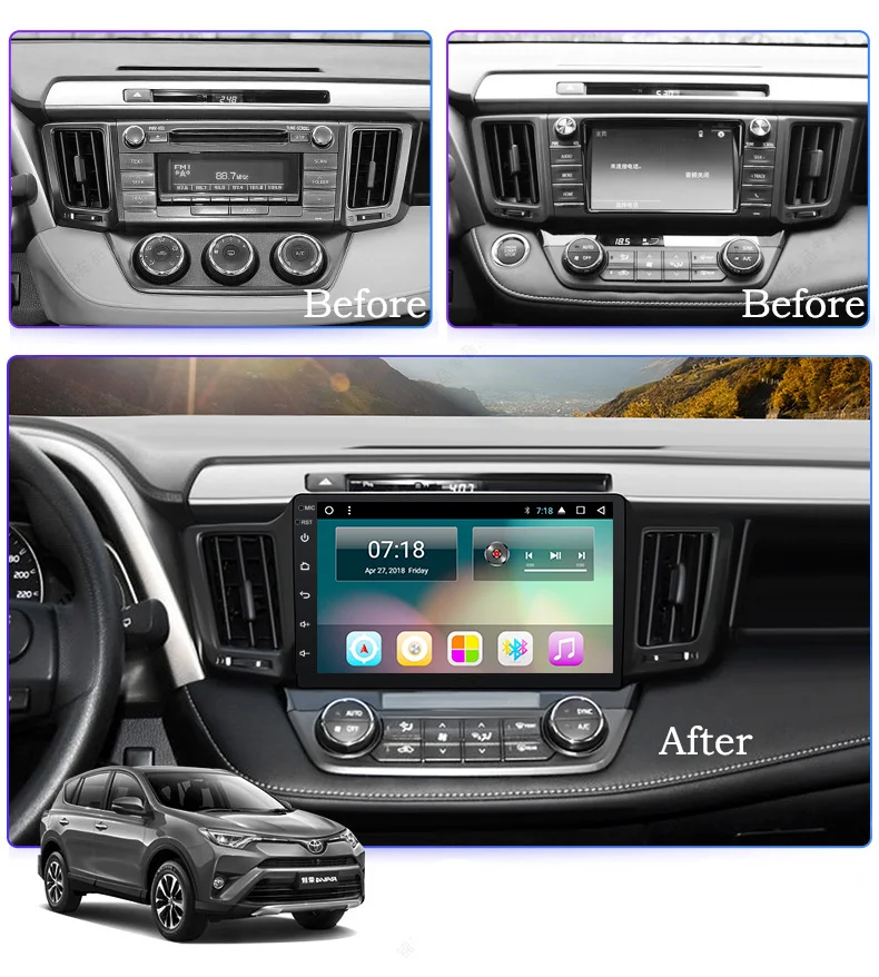 10 1 &quot2.5D Android 8 автомобиля DVD gps для Toyota RAV4 2013 2014 2015 2016 2017 2018 Автомобиль Радио Стерео