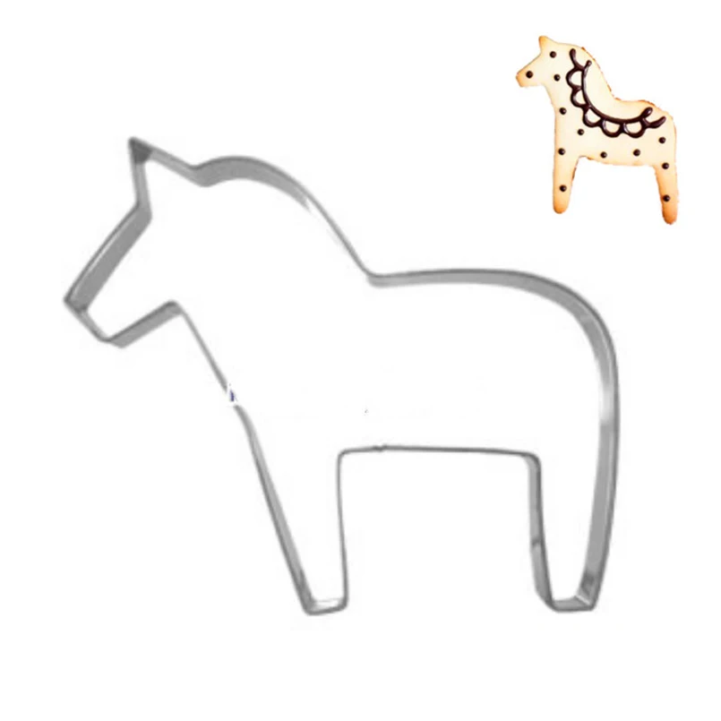 

New Stainless Steel Horse Modeling Cookie Cutter Mold Cake Decorating Biscuit Pastry Baking Mould Cookie Stamp Gingerbread Man