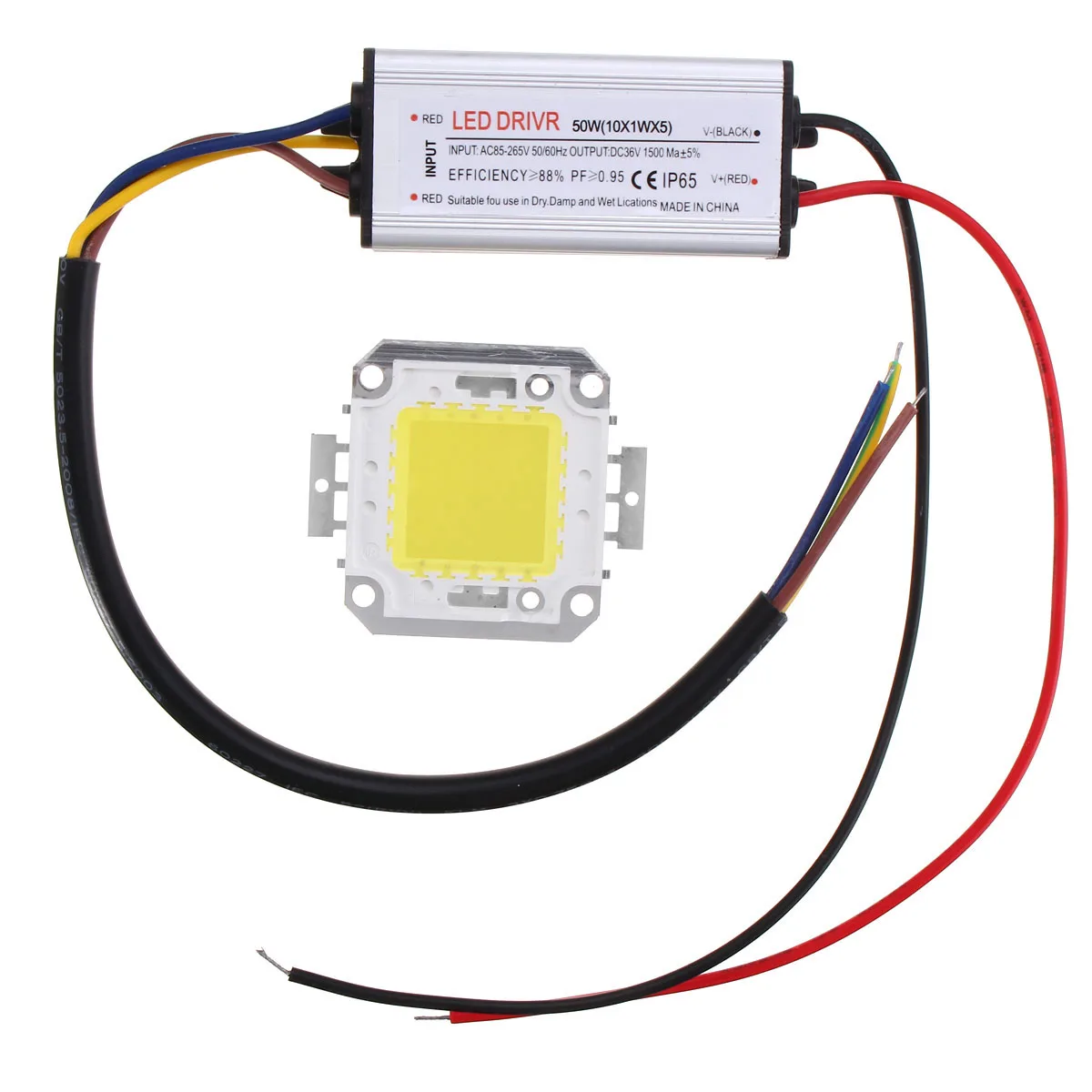 white Высокая Мощность Светодиодный драйвер питания AC85-265V 50 Вт Водонепроницаемый белый теплый белый SMD чип для наводнения светильник светодиодный светильник потолочный светильник - Цвет: white