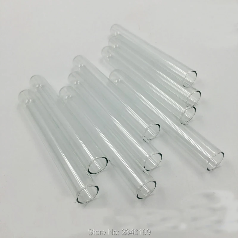 

100pcs/lot 10*75mm, 10*100mm, 12*75mm, 12*100mm, 13*100mm Glass Test Tubes, DIY Empty Glass Tube with Plug, Clear Test Tubes