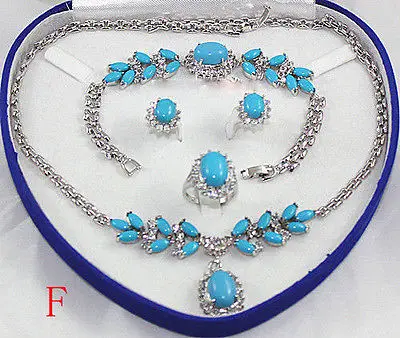 Женский набор украшений аниме колье браслет серьги кольцо покрытое AAA